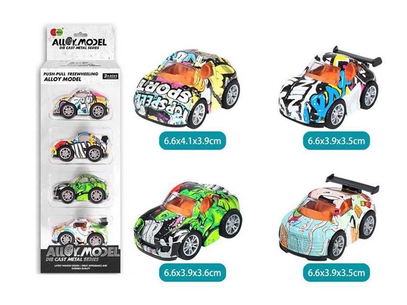 4PCS METAL PULLBACK CAR